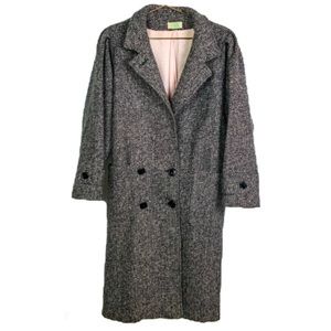 JILL JR Vintage Wool Tweed Peacoat Long